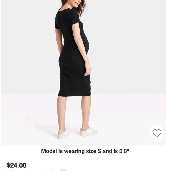 Isabel Short Sleeve T-shirt Maternity Dress, Black Medium - Picture 3 of 10